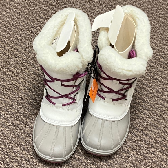 Cat & Jack White and Purple Kids Boots - Picture 1 of 4